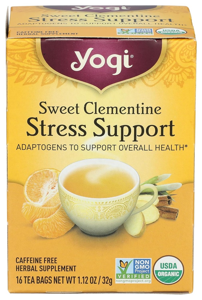 Yogi čaj Organic Sweet Clementine Stres Suplement, 16 Počet