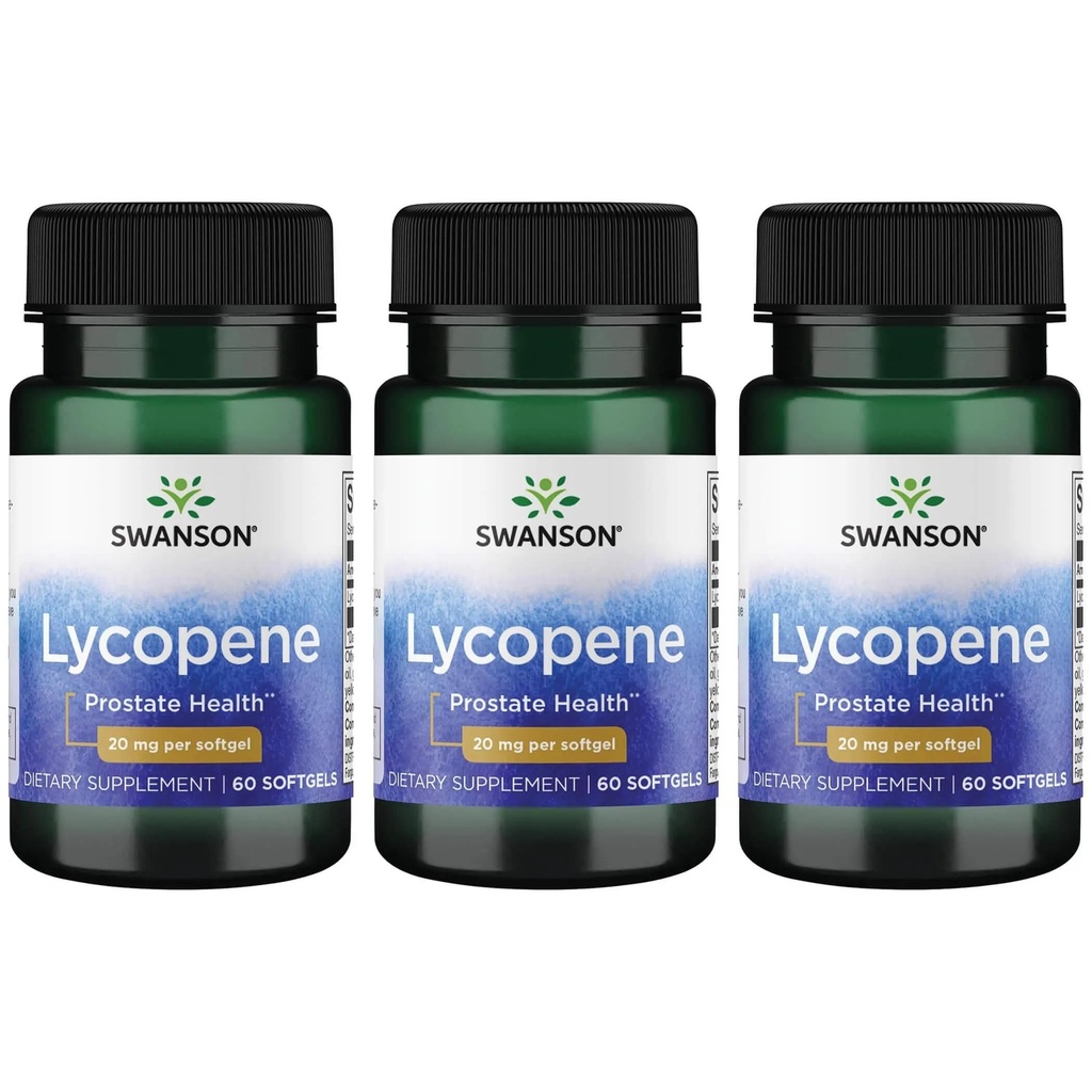 Swanson Lycopene - Natural Supplement Promote Health, Heart Health, & podporuje krvný tlak v rámci normálneho rozsahu - Pánske zdravotné doplnky - (60 Softgels) 3 balenie