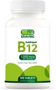 Vitamín B12 1000 mcg, 120 tabliet, prírodná Cherry chuť, bezlepkové, non-GMO, bez cukru, rýchlo rozpustiť