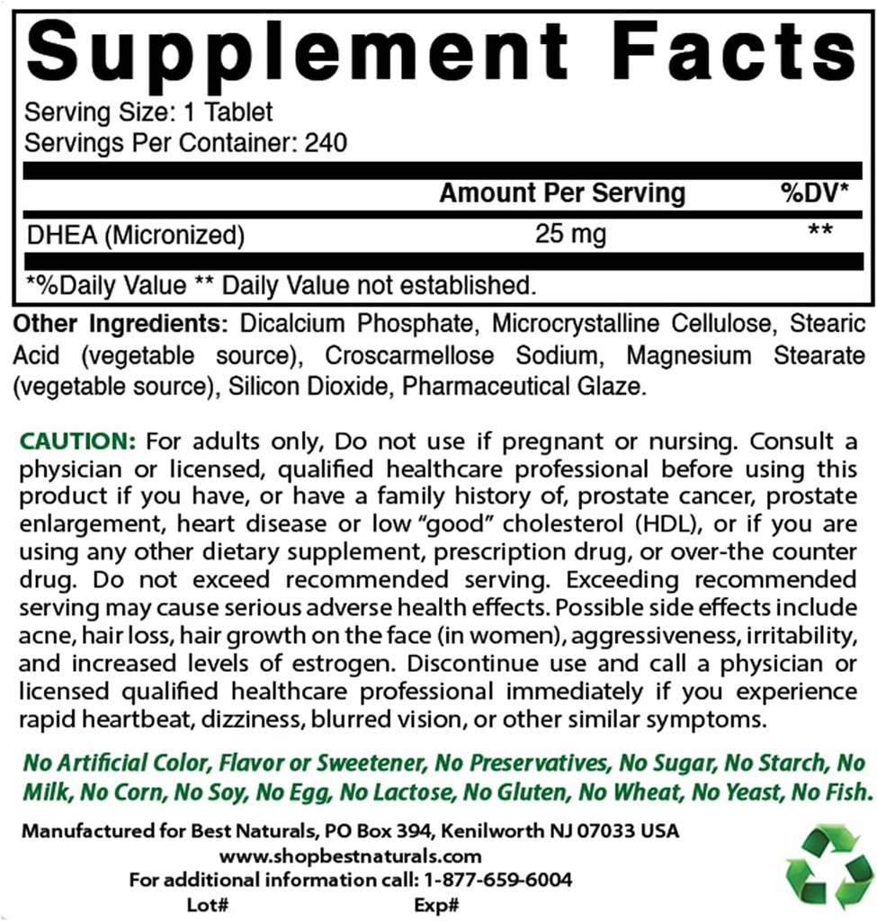 Najlepšie prírodné DHEA 100mg & COQ10 100 mg