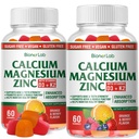 BionerLab Calcium Magnézium Zinok Gumies s vitamínom D3 & K2 - Vysoká potencia zvýšená absorpcia - Orange a Berry Ochutené