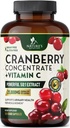 Cranberry Supplement pilulky 25,000mg - Vysoká potencie vitamín C Cranberry pre ženy a mužov, močové Tract Health Support, Sugar Free, Gluten Free, non-GMO, Cranberry koncentrát extrakt - 120 Kapsule