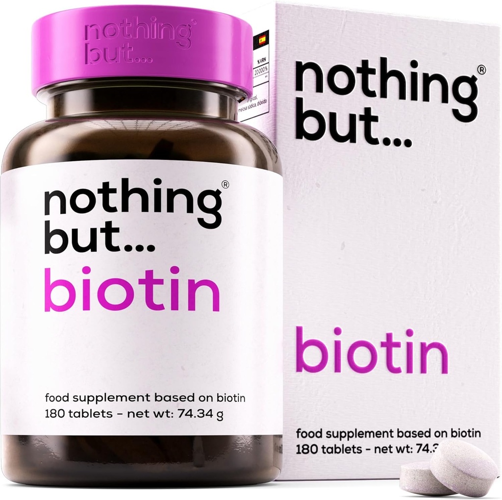 Biotín Tablety pre rast vlasov 10000 μg - Biotín Rast vlasov Vitamíny pre vypadávanie vlasov - Biotín vlasy, koža a nechty Vitamíny pre ženy a mužov - Replacement Suplement Suplement - 180 Vegan Tablety
