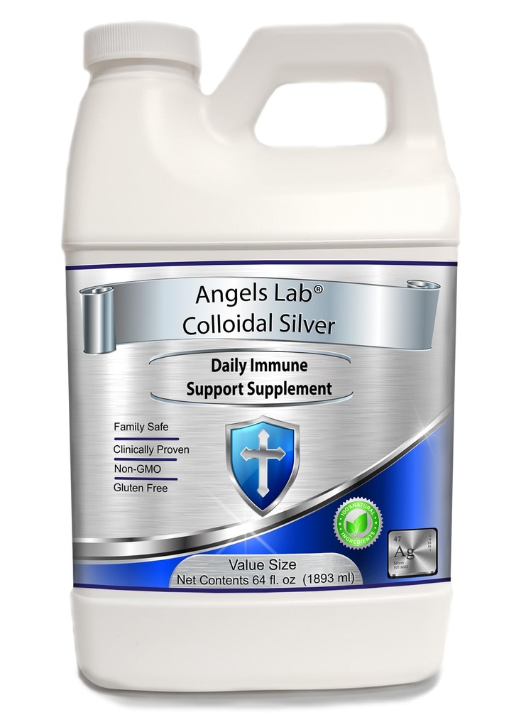 Koloidné striebro Imunitná podpora 10 PPM Nano Tekutina (64 fl oz)