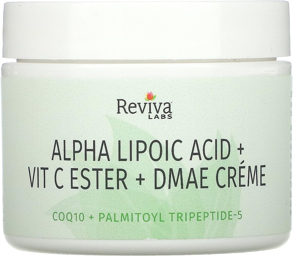 Reviva Labs Alpha Lipoic Acid, Vitamín C Ester, & DMAE Cream, 2 Ounce