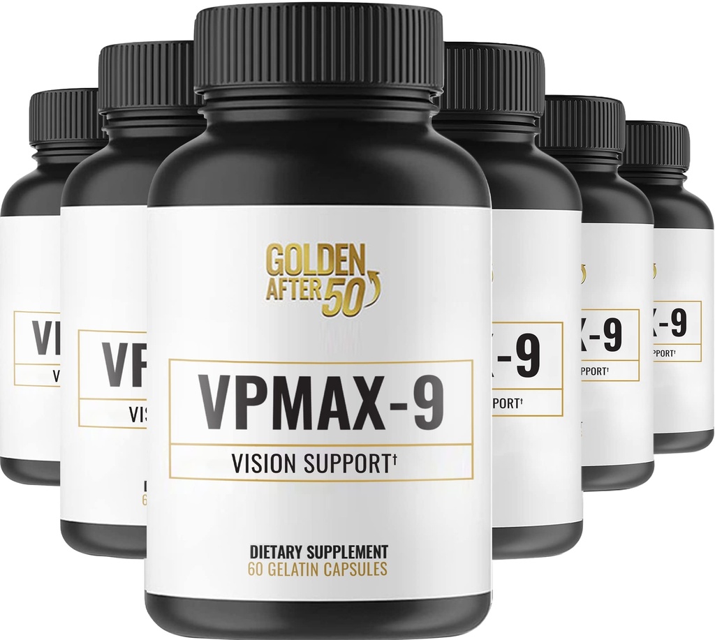 Golden After 50 VpMax-9 - Starostlivosť o zrak a antioxidant doplnok s očné vitamíny, luteín, lykopén a čučoriedky extrakt - 6 fliaš