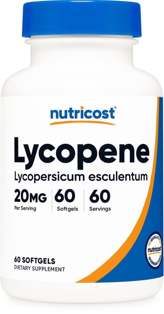 Nutricost Lykopén (20 mg) 60 Softgels - bezlepok, non-GMO