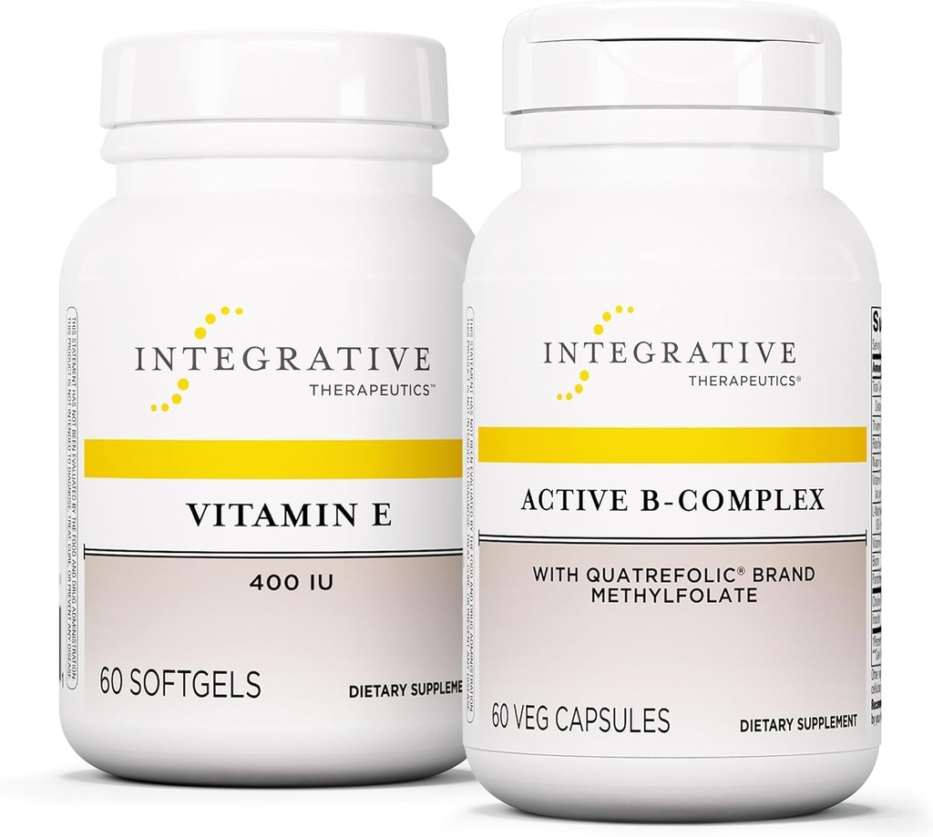 Integratívna terapia Bundle s aktívnym B- Complexom, 60 kapsúl a vitamín E, 60 softgelov - aktívny B-komplex na podporu energetického metabolizmu* - vitamín E na podporu zdravia srdca a antioxidačnej aktivity