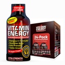 Vitamín Energy Cvičenie+ Extra sila Energia Shot Berry 24 Balenie, 260mg Prírodný kofeín, Pre-Workout, B-vitamíny, Minerály, Vytrvalosť a výkon, Zero Cukor, Gluten-Free, Vegan, 1,93 fl oz