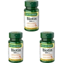 Nature's Bounty Biotin, vitamín Supplement, podporuje metabolizmus pre celulárne energie a zdravé vlasy, koža, a nechty, 1000 mcg, 100 tabliet (Stock of 3)
