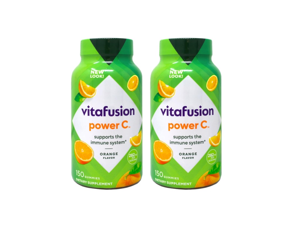 Vitafusion Power C Adult Vitamíny Gummy, Immune Support, Natural Orange 150 ea (Pack of 2)
