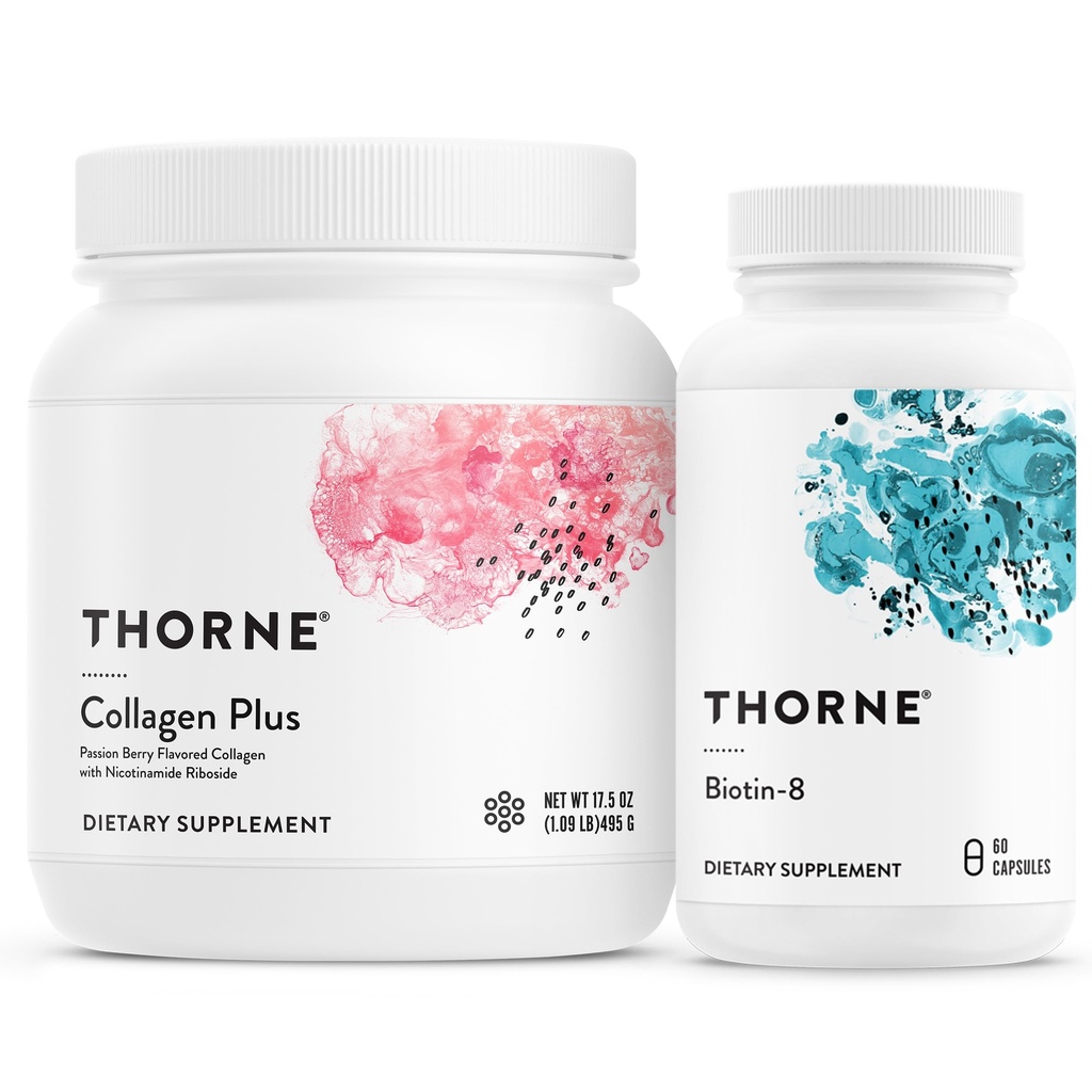 THORNE - Collagen Plus a Biotin 8 Bundle pre radiantskú pokožku, vlasy a nechty - 30 slúži
