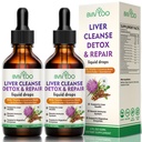 2 balenie Pečeň Zdravie Tekuté kvapky - 2000mg Mlieko Thitle, Púpava Root, Artičok, Silymarin Extract, & Turmeric Herbs - Vegan, Non-GMO - 4 Fl Oz (120ml)
