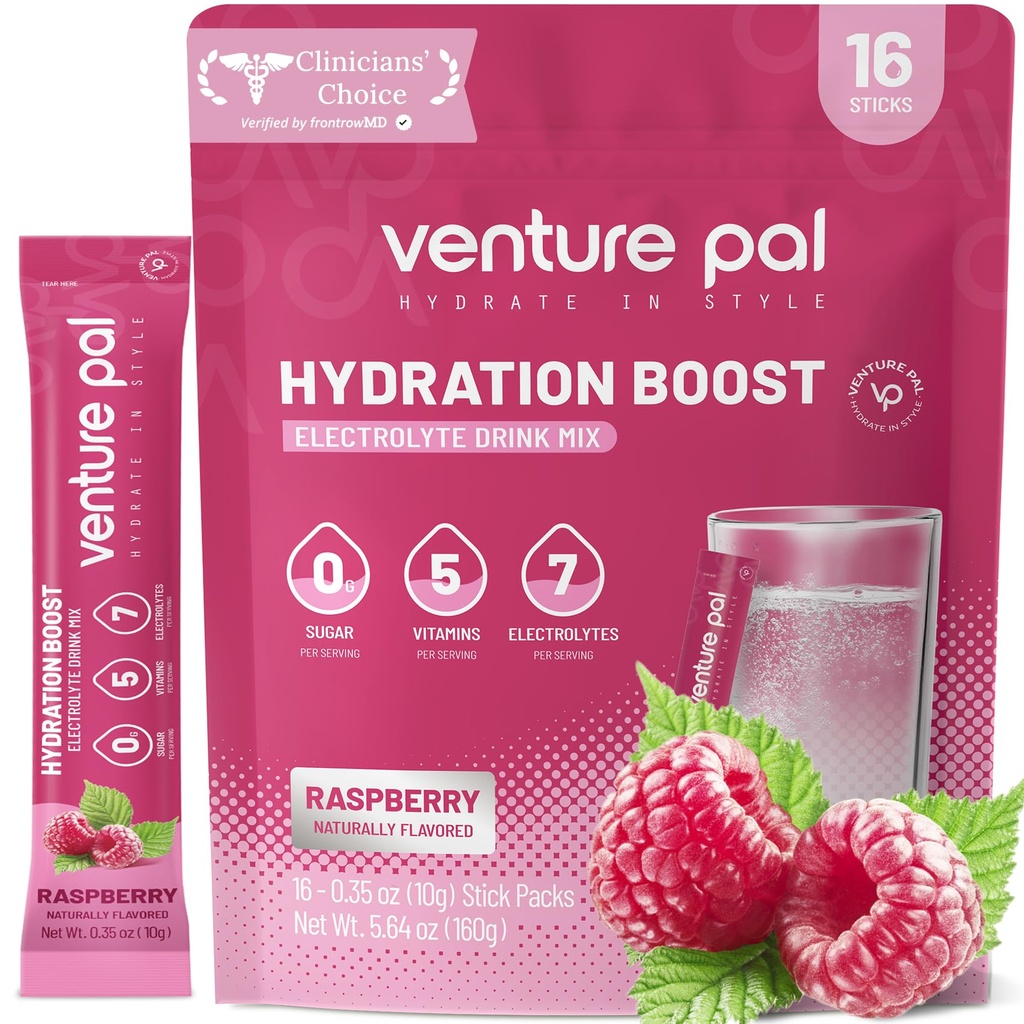 Venture Pal Sugar Free Electrolyte Powder Pakets - Liquid Daily IV Drink Mix for Rapid Hydration & Party Recovery 
