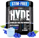 PROSUPPS Mr. Hyde Max Pump Pre Workout Powder - Stim-free Preworkout podporuje prietok krvi, objem svalov a vytrvalosť - Kofeín-bez oxidu dusičného Gym & Fitness Supplements (Modrý Razz, 20 Servings)