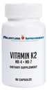 Prírodný vitamín K2 MK4 Plus vitamín K2 MK7 vysoký výkon 15 000mcg MK-4 + 60mcg MK-7 podporuje kostné a arteriálne zdravie Vegi-Capsules Soy-free