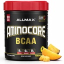ALMMAX Nutrition AMINOCORE BCAA, Ananás Mango - 945 g prášok - 8.18 Grams Amin s rozvetveným reťazcom kyselinami na podávanie - s B vitamínmi - bez výplne alebo non-BCAA Aminos - bez cukru - 90 porcií