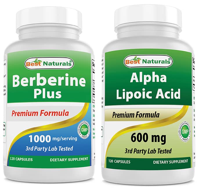 Najlepšie prírodné Berberine Plus 1000 mg & Alpha Lipoic Acid 600 mg