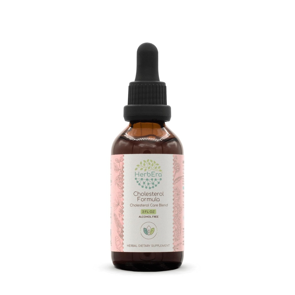 HerbEra Cholesterol Formula B60 Bez alkoholu extrakt Tinktúra: Artičok Leaf, Hawthorn Leaf and Flower, Fenikel Seed, Turmeric Root, Ashwagandha Root, Amla Berry. Cholesterol Care Blend 2 Fl Oz