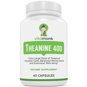 VitaMonk L Theanine 400mg Doplnok - L-Theanine 400mg bez umelých výplne - Extra sila L Theanine Supplement - Ltheanine 60 Kapsule