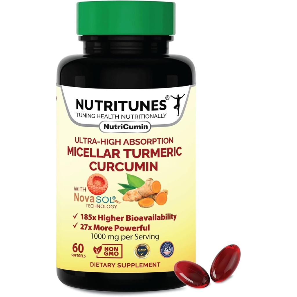 Turmeric Curcumin Supplement 1000mg for Joint Support-185x Biodostupné a vysoké vstrebávanie s technológiou NovaSOL 