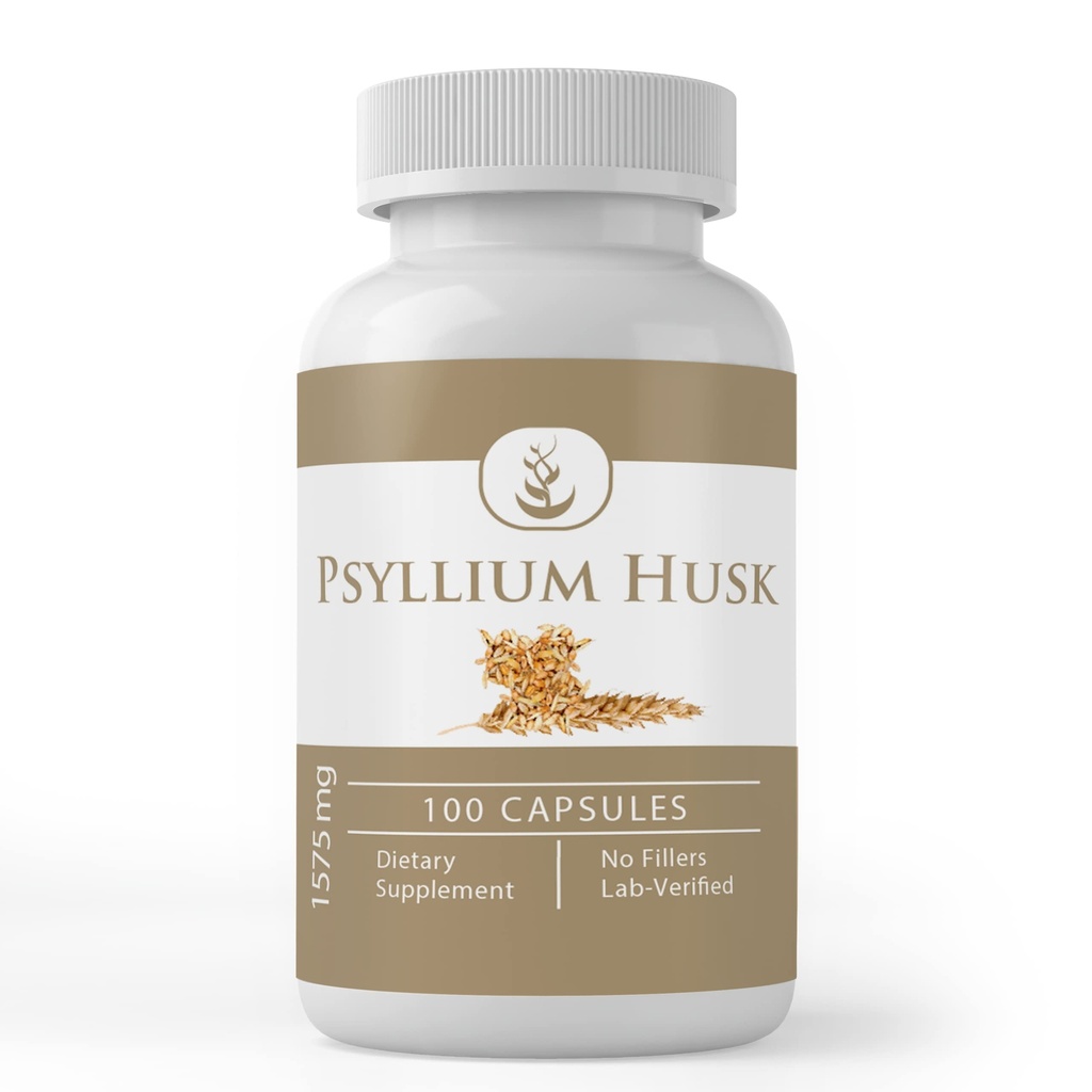 Pure Original Ingrediencie Psyllium Husk Kapsule (100 Kapsule) Fiber Powder Supplement, No Aditives Or Fillers, Lab Overené