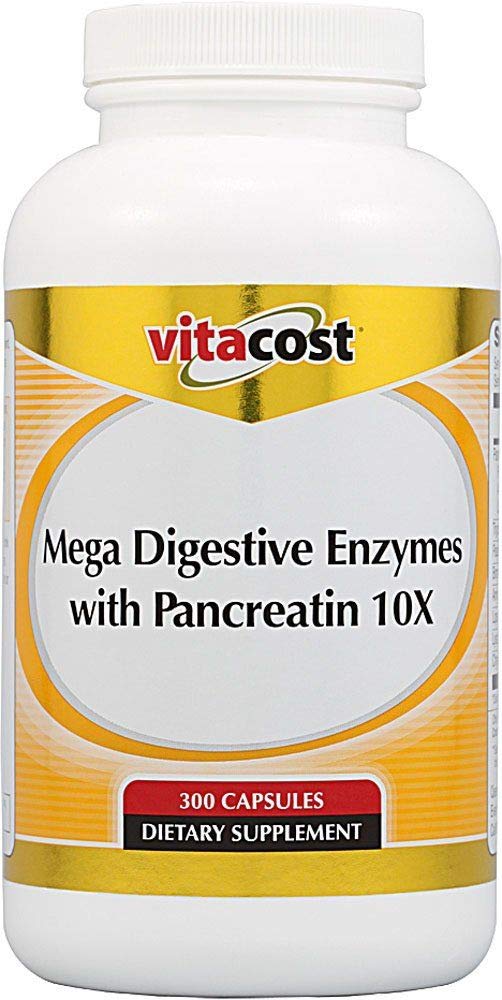 Vitacost Mega Digestive Enzymes with Pankreaten 10X - 300 Kapsule