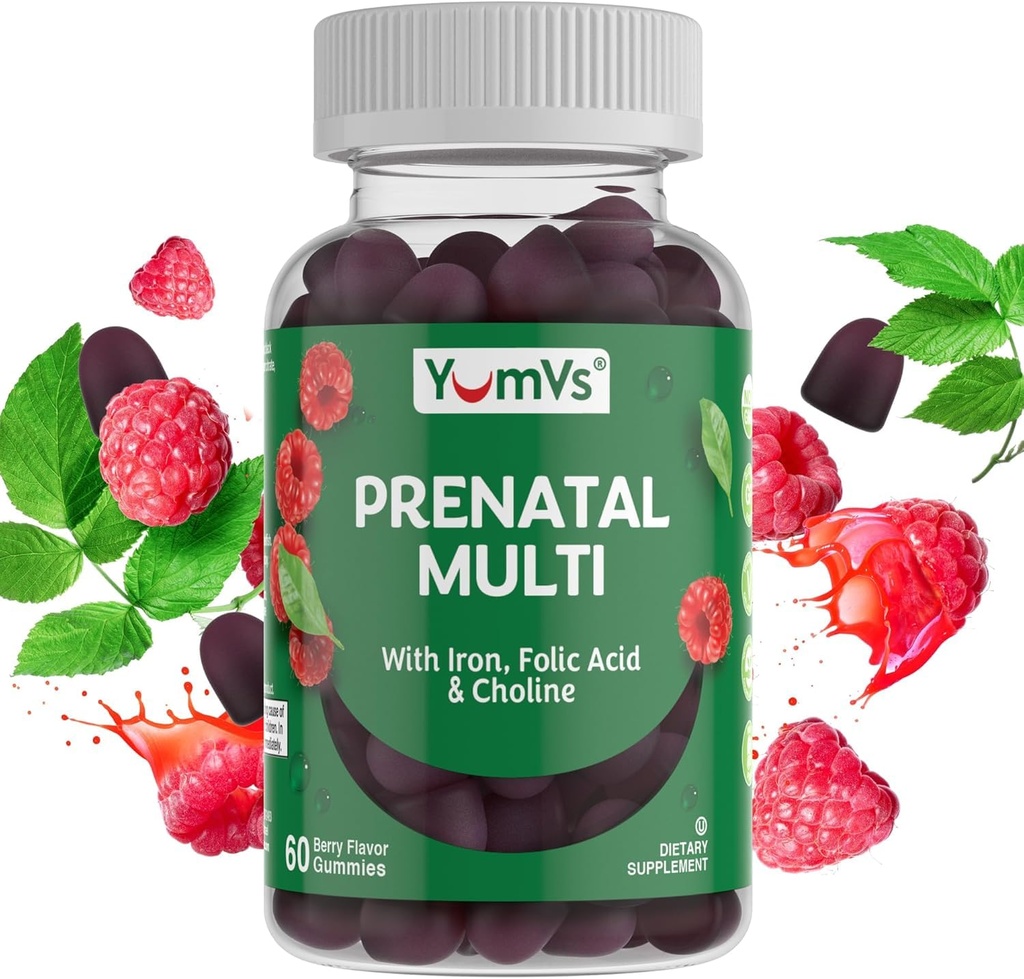 YumVs prenatálne guličky pre ženy - prenatálne vitamíny pre ženy s kyselinou listovou, železom a cholínom - vegetariánske a kosherské tehotenstvo Vitamíny - ženy prenatálny multivitamín s AC D3 E B6 B12 (60 počet)