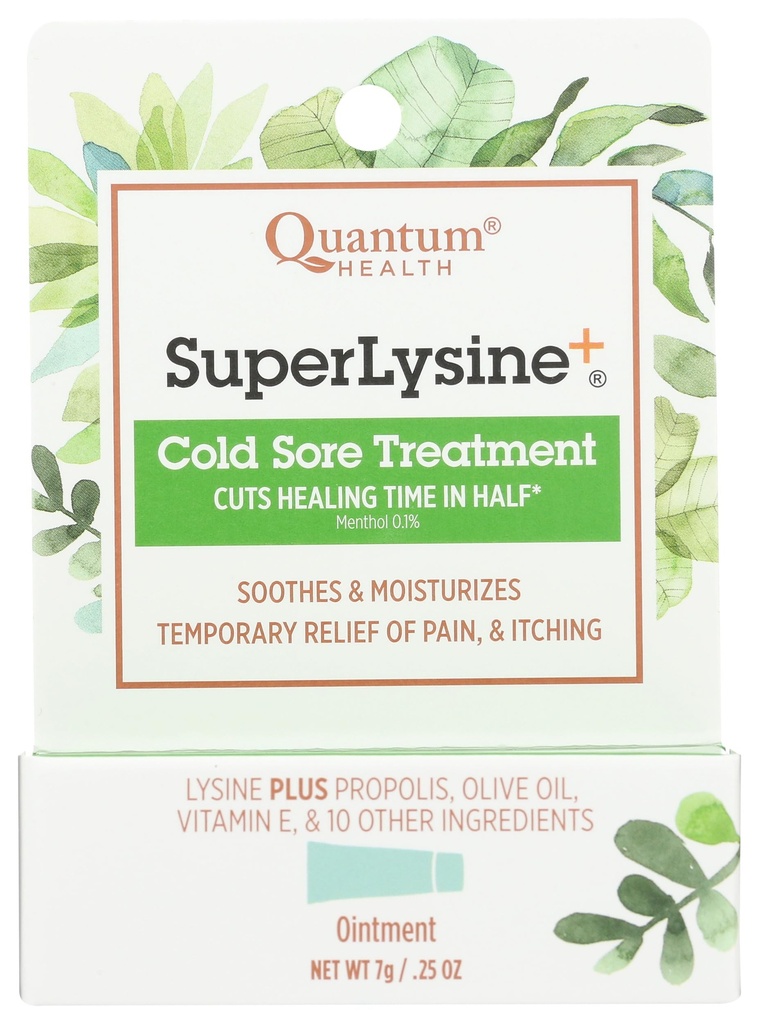 Quantum SuperLysine+ Cold Sore Liečba Masť a úľava od bolesti, pálenie, a svrbenie a svrbenie Výkaly lieči čas v polovici 0,025 Ounce