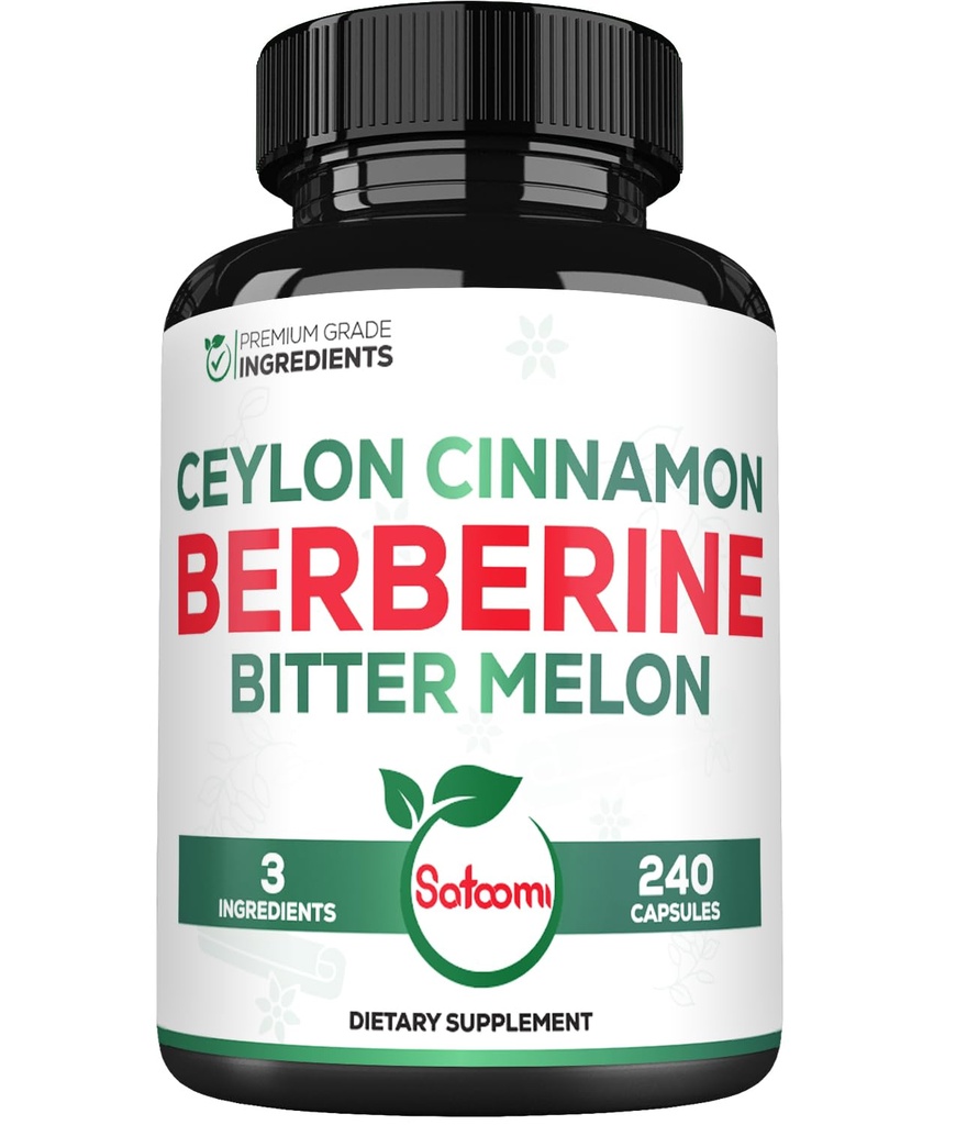 Berberine 1500mg Supplement with Organic Ceylon škorica Bark & Better Melon - 240 Vegan Kapsule od 80 Servings - Immune System, Heart Health, Body Management & Digestion Support