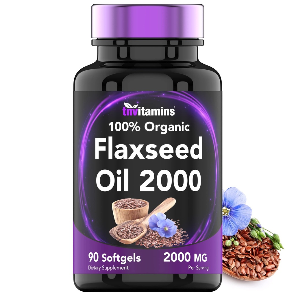 tnvitamíny Organický ľanový olej Softgels: 2000 mg - 90 Softgels 