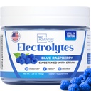 Zero Cukor - Blue Malinová Electrolytes Powder - Osviežujúca hydratácia - Kofeín Bez energie - Všetky prírodné zložky - Vegan, Keto a Paleo - Cukor Bez Electrolyte Powder Drink Mix - 37 Servings