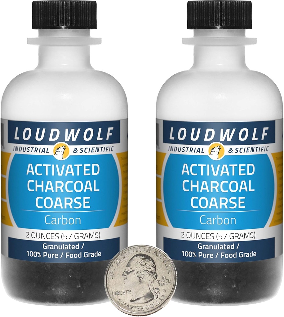Aktivovaný Charcoal / 4 Ounces in 2 Bottles / 100% Pure Food Grade/Granules