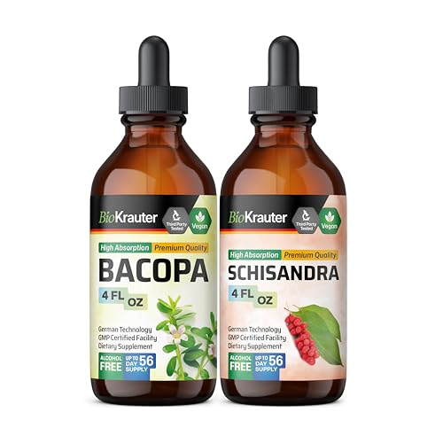 BIO KRAUTER Bacopa Tinture 4 Fl. Oz. & Schisandra Tincture 4 Fl. Oz.