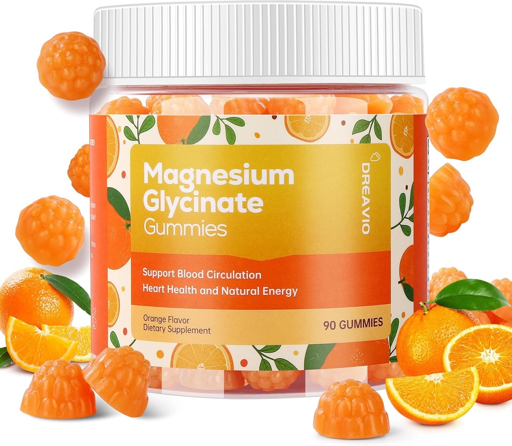 90 Počet Magnézium Glycinate Gummies 400mg w/Ashwagandha Supplement - Supplement Ashwagandha Gumies bez cukru Magnézium Glycinate Supplement for Adults Orange Flavor