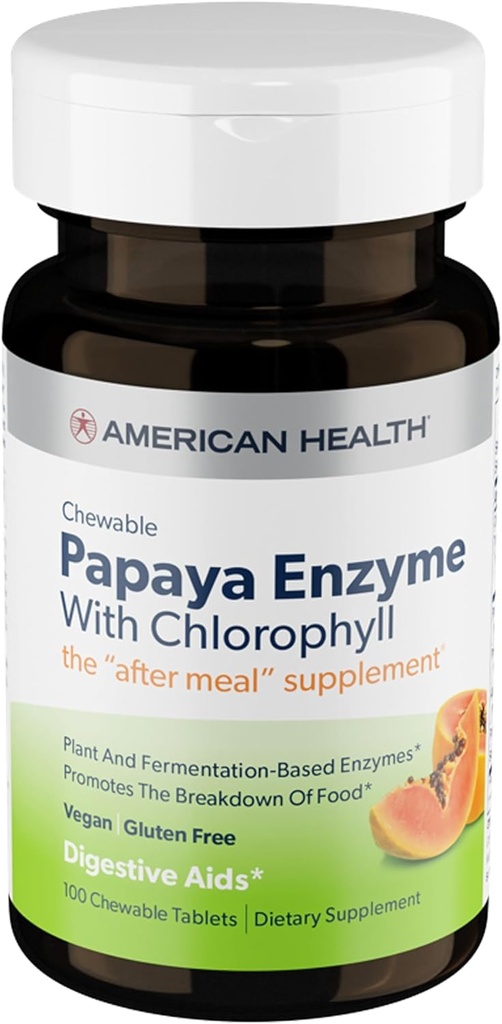 Papaya Enzyme w/Chlórofyl žuvacie tablety^