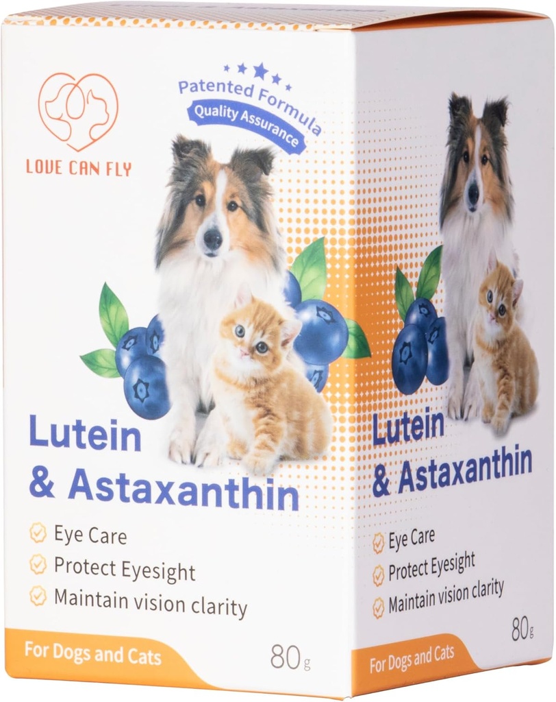 Luteín pre psy a Cat Eye Supplement Astaxantin All Natural Ingredient Human Grade Support Tear Stain immune,Lutein Sourced from USA, Enhance Vision Health Antioxidants- 2.8 Oz