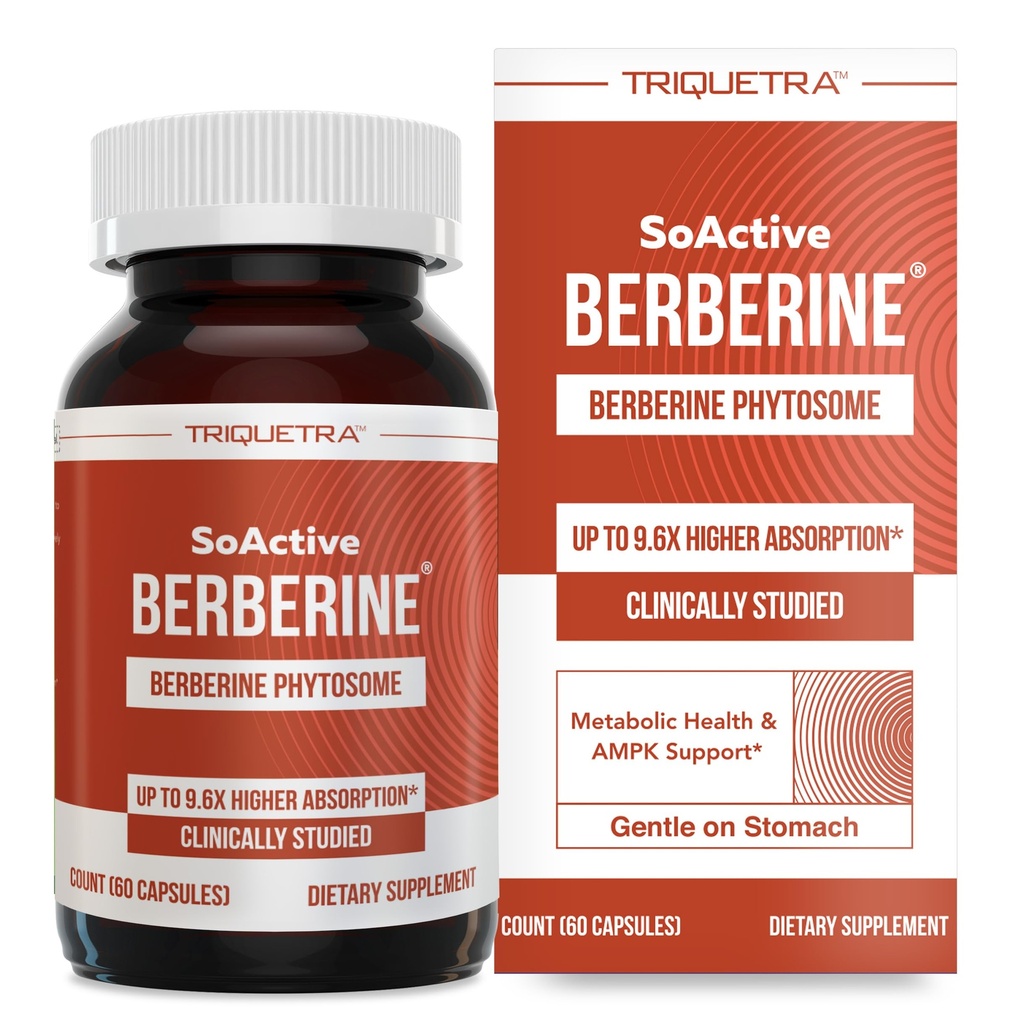 SoActive Berberine 550mg: 9.6X vyššia absorpcia, klinicky študovaný, optimalizovaný Phytosome 