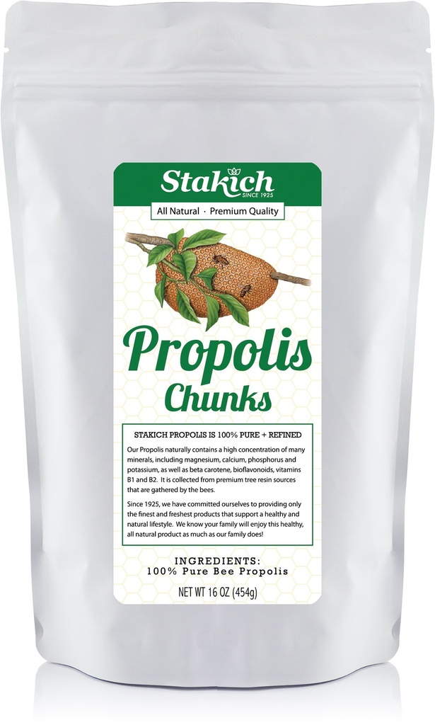 Stakich Bee Propolis Chunks - čisté, prírodné - 1 libra (16 Ounce)