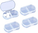4 PCS pilulka pre Purse malé pilulky Organizátor prenosné cestovné denné pilulky obsahuje AM & PM Mini pilulky Box vitamín, rybí olej, doplnok držiteľ