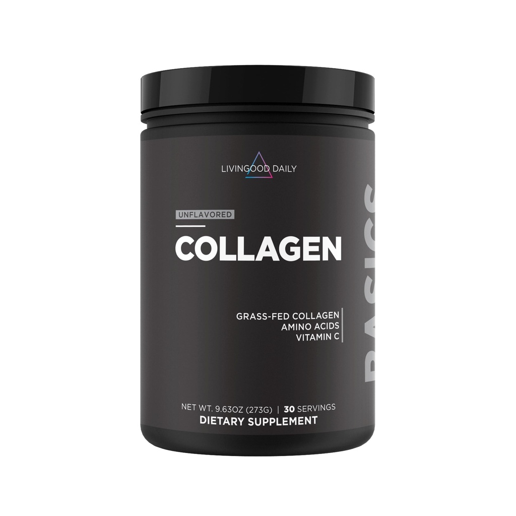 Livingood Daily Unflavred Collagen Powder for Women & Men, Hydrolyzed Collagen Peptides Powder with Vitamin C, Protein with 20 Amino Acids, Typ I & III, Grass Fed, Keto, Paleo, Gluten Free, 30 Srvgs