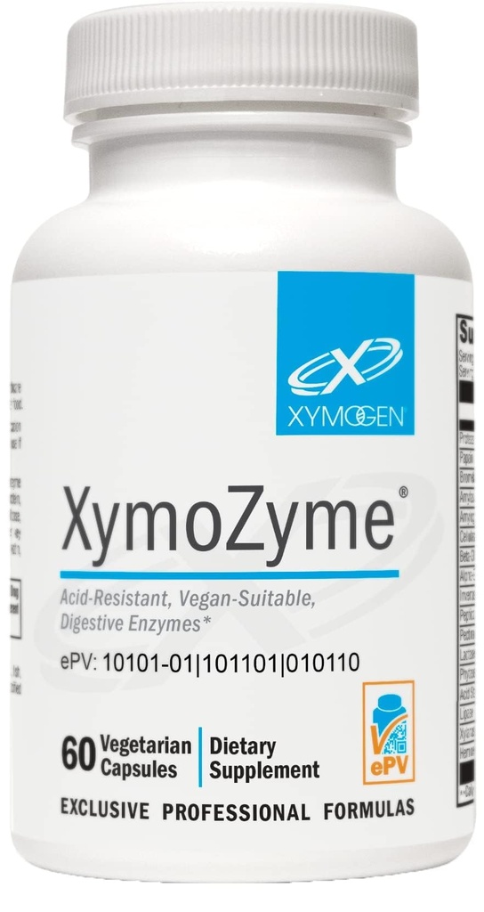 XYMOGEN XymoZyme - Tráviace enzýmy pre ženy a mužov s proteázou a hypromelózami - Acid Resistant, Vegan Digestive Enzymes for Gut Health & Bloating Relief (60 kapsúl)