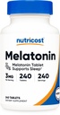 Nutricost Melatonin 3mg, 240 Tablety - 3mg Per Serving, non-GMO, bez lepku
