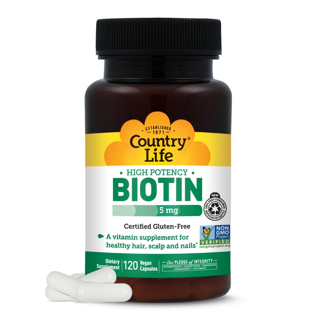 Country Life Country Life Biotin 5 mg Vegicaps, 120 Počet