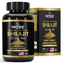 Organický Shilajit s kyselinou fulvovou, kyselina Humirová, 85+ Minerály- Gold Grade Plus - Rovnaké ako Resin - Energy, Stamina, Podpora mozgu - 120 Kapsule - Vyrobené v USA