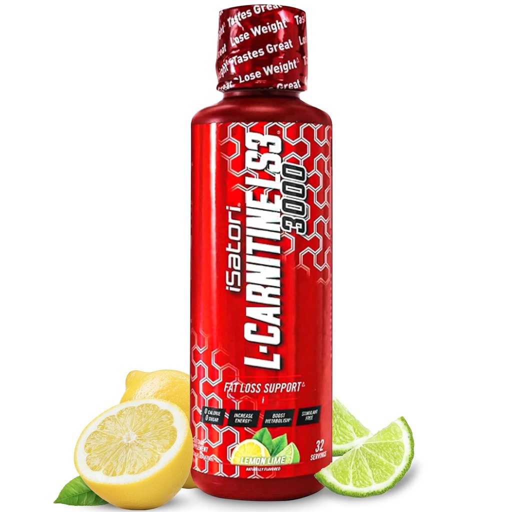 iSatori L-karnitín LS3 3000, Triple-Blend Liquid L Carnitín Supplement, s Acetyl & Tartrate, Stimulant Free Energy, Nízke kalórií, Cukor alebo Gluten, Keto-Priendly, citrónová vápno (32 Servings)