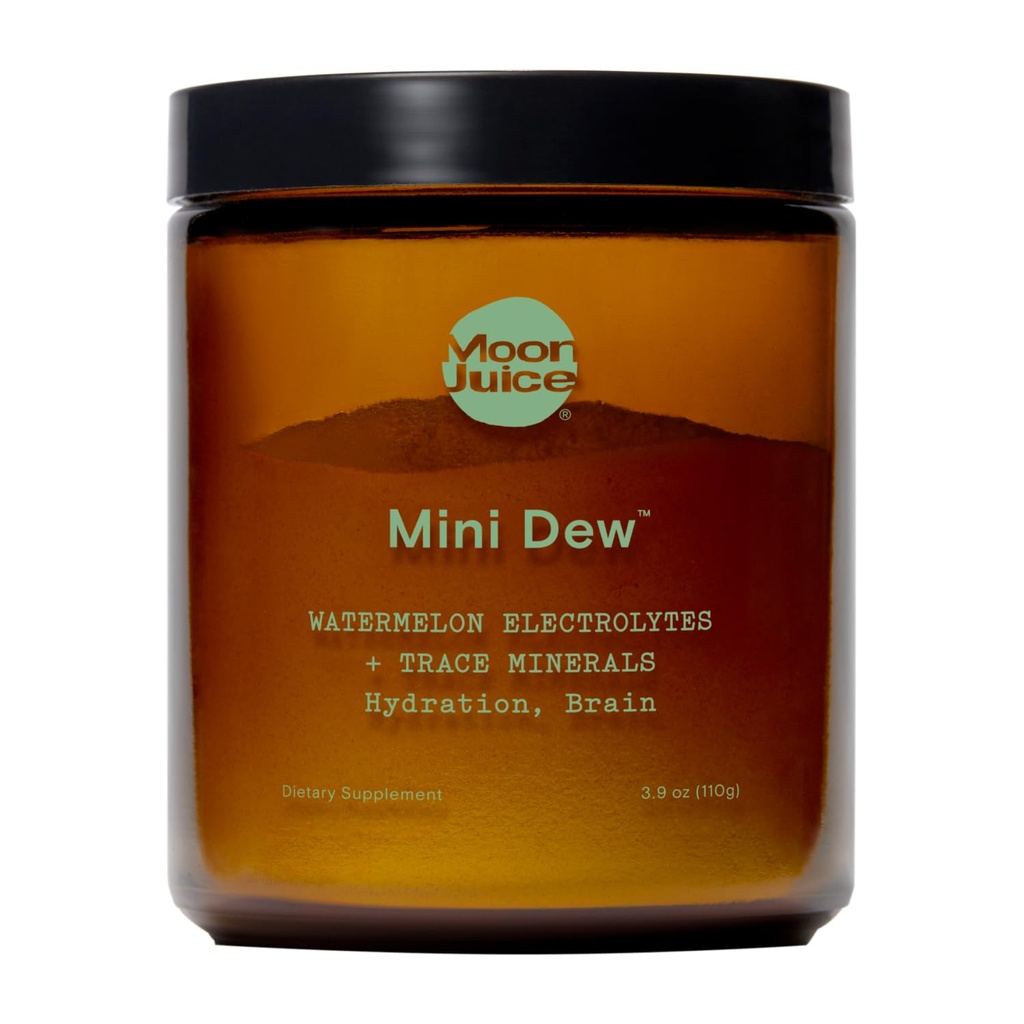 Moon Juice Mini Dew Electrolytes Powder - Bezcukrové minerály a Electrolyte Hydratačný prášok pre okamžitú hydratáciu a podporu mozgu - horčík, vápnik, draslík, ružová soľ, melón, 30 porcií