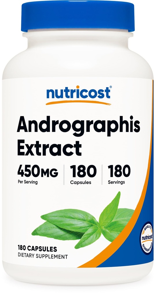 Nutricost Andrographis Extract 450mg, 180 Vegetariánske kapsule - Non-GMO & Gluten Free