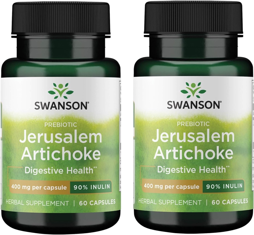 Swanson Prebiotický Jeruzalem Artičok - 90% Inulin 400 mg 60 Caps (2 balenia)