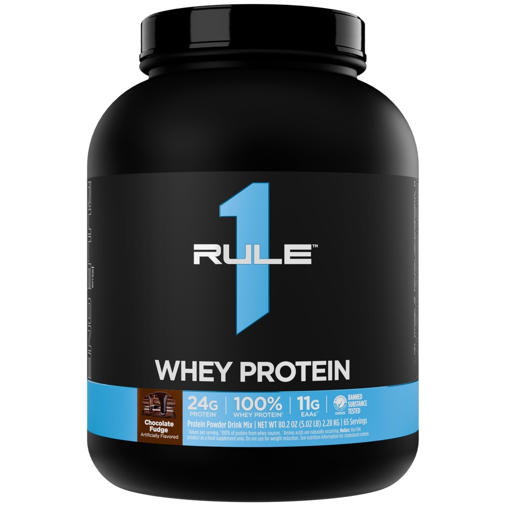 Pravidlo 1 Srvátkový proteín 24g Fast-Acting Protein from All-Whey Sources with Prirodzene Occuring EAAs & BCAAs for Workout Recovery or Anytime Use (5 libra*, Čokoláda Fudge)